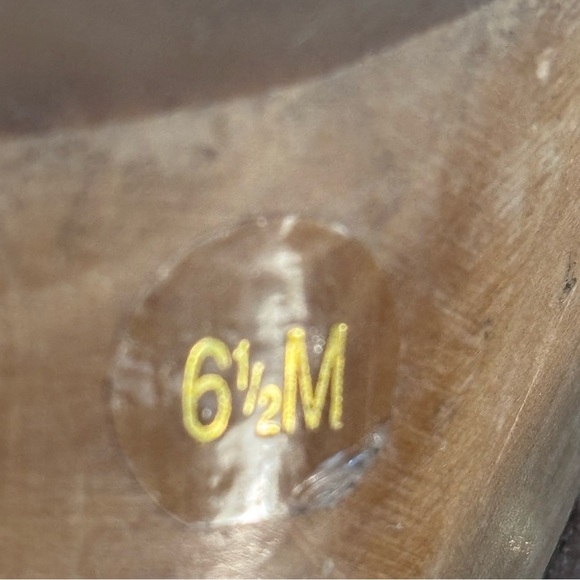 TORY BURCH Sz 6.5 Leather High Wooden Heel Bootie Clogs Distressed Rivets Studs - Picture 7 of 12